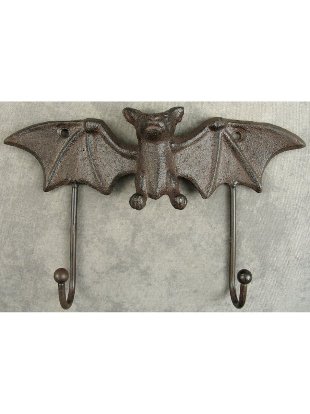 Sturdy Gothic Bat Antique Style Double Wall Hook New